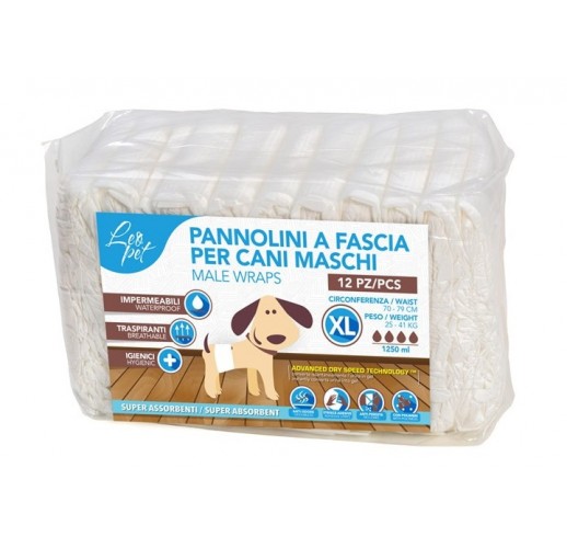 LEOPET CANE PANNOLINI FASCIA MASCHI (XL) 41KG 79CM 12PZ