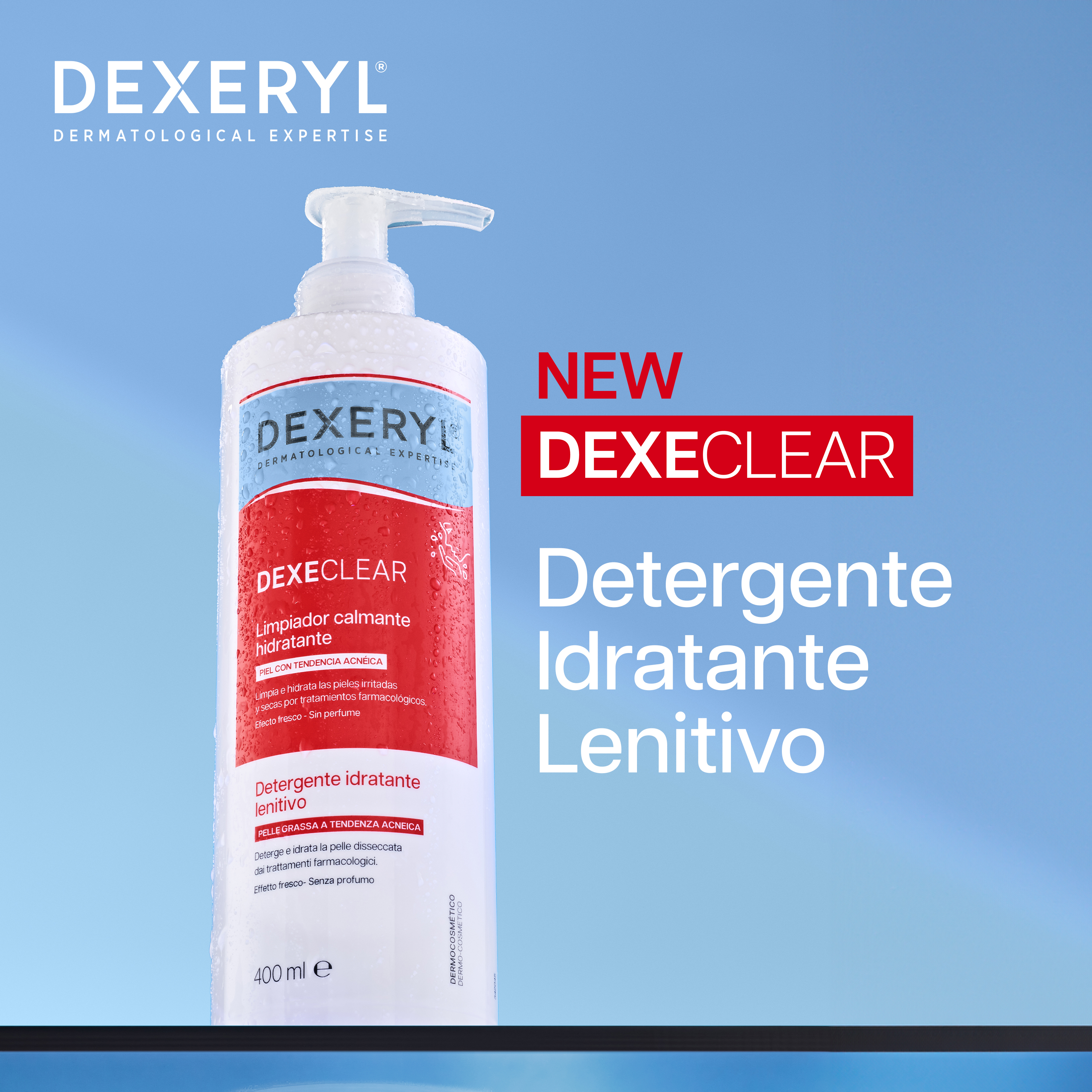 Dexeryl Dexeclear - Detergente Idratante Lenitivo Per Pelle Grassa E A Tendenza Acneica 400 ml