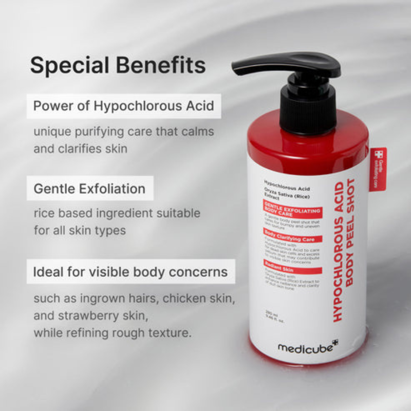 Medicube Hypochlorous Acid Rice Body Peel Shot - Scrub Esfoliante Corpo 280 ml