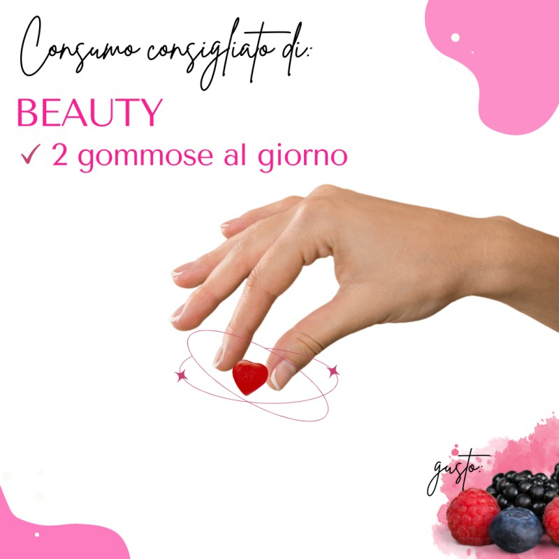 Sabbia Natural BEAUTY per il benessere di pelle, capelli e unghie - 60 GOMMOSE gusto FRUTTI DI BOSCO