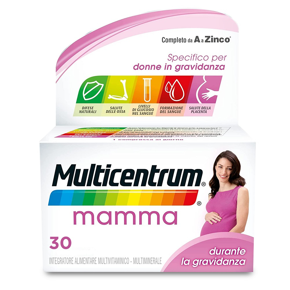 Multicentrum Mamma Integratore Alimentare Multivitaminico Multiminerale Gravidanza Acido Folico 30Cp Multicentrum Mamma Integratore Alimentare Multivitaminico Multiminerale Gravidanza Acido Folico 30Cp