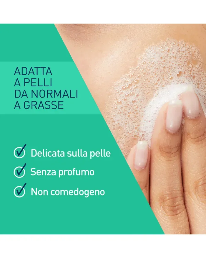 CeraVe - Schiuma Detergente Seboregolatrice Viso E Corpo Per Pelli Normali E Grasse 473 ml
