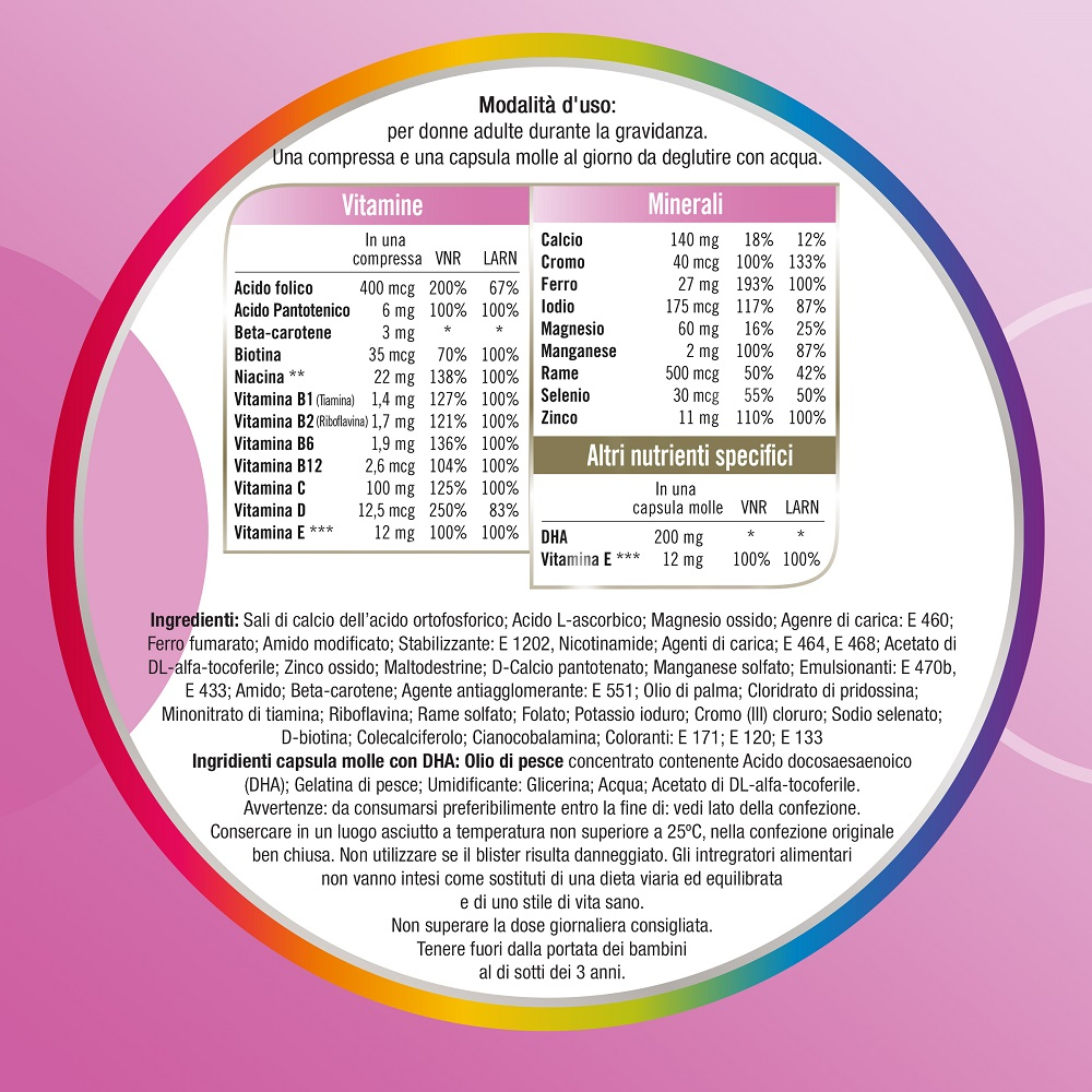Multicentrum Mamma DHA Integratore Alimentare Multivitaminico Multiminerale Gravidanza 30Cpr+30Cps Multicentrum Mamma DHA Integratore Alimentare Multivitaminico Multiminerale Gravidanza 30Cpr+30Cps