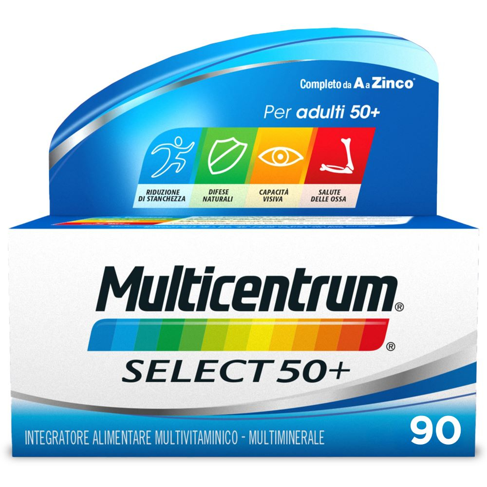 Multicentrum Select 50+ Integratore Alimentare Multivitaminico Multiminerale Vitamina B Calcio 90Cpr Multicentrum Select 50+ Integratore Alimentare Multivitaminico Multiminerale Vitamina B Calcio 90Cpr