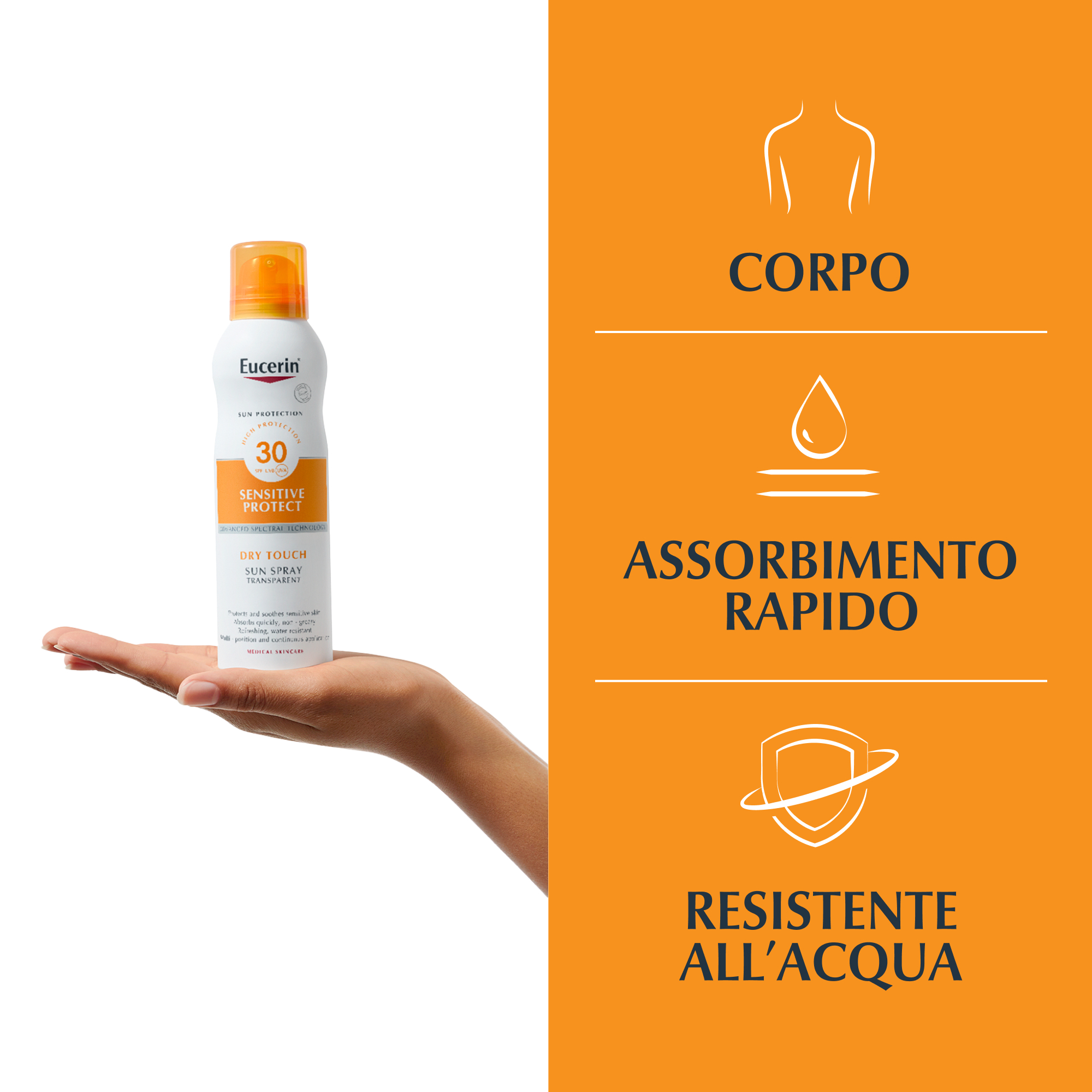 Eucerin Sun Spray Solare Corpo Tocco Secco SPF30 200mL Eucerin Sun Spray Solare Corpo Tocco Secco SPF30 200mL