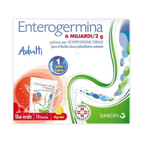 Enterogermina 6 Miliardi/2 g Adulti Sospensione Orale 10 Bustine