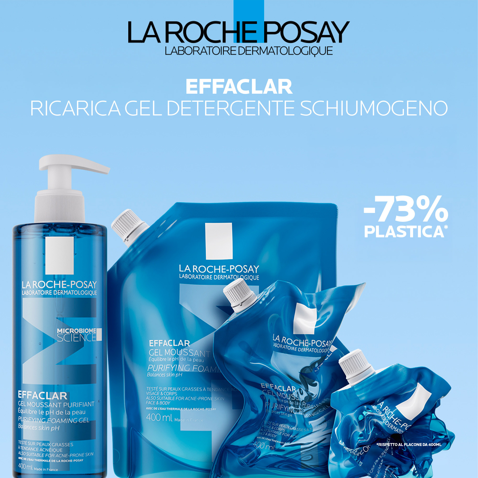 La Roche-Posay Effaclar - Gel Detergente Schiumogeno Ricarica 400 ml