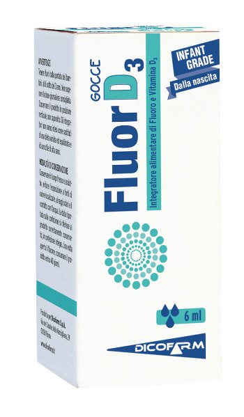 Fluor D3 Gocce Integratore Fluoro e Vitamina D3 Flacone 6 ml Fluor D3 Gocce Integratore Fluoro e Vitamina D3 Flacone 6 ml