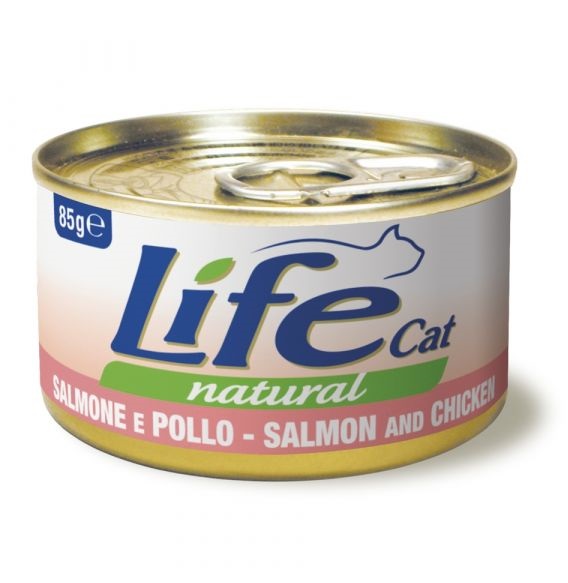 LIFEPETCARE LIFE GATTO NATURAL SALMONE POLLO 85GR (lattina)