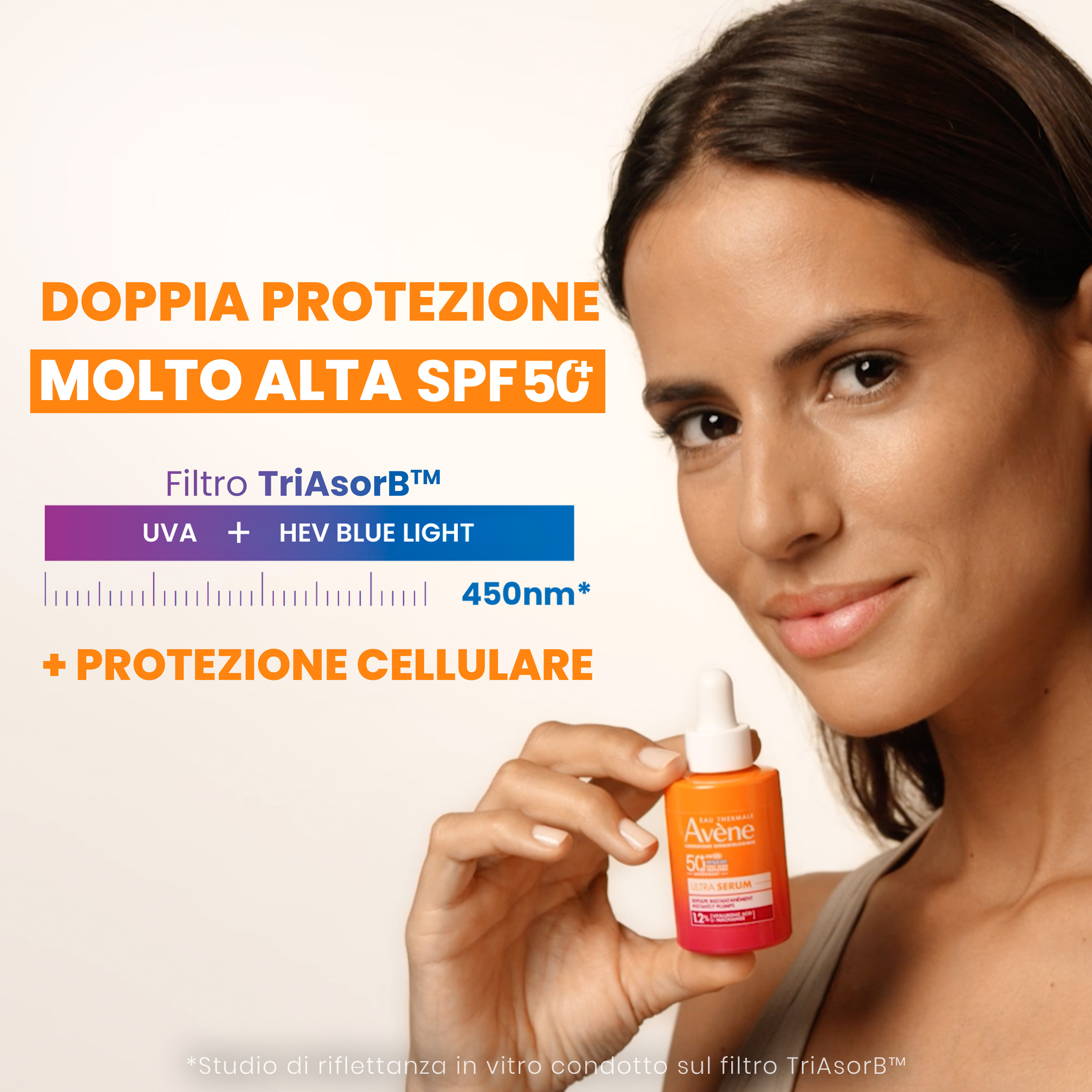 Avène - Eau Thermale Ultra Siero SPF50+ Rimpolpa Immediatamente - Protezione Solare Molto Alta Viso 30 ml