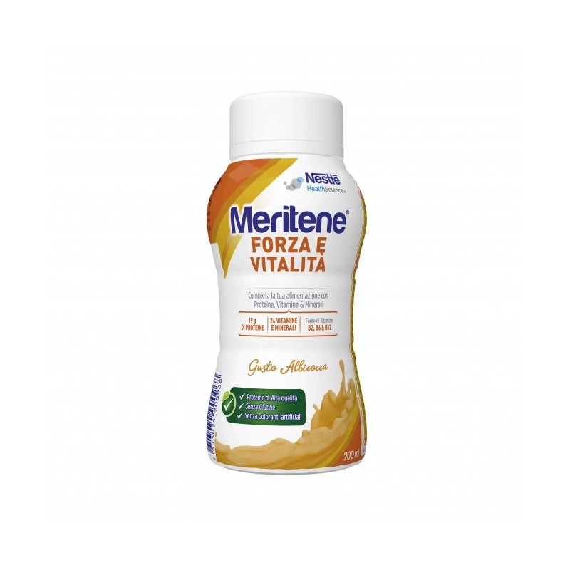 Meritene Forza e Vitalità Drink Albicocca Bevanda Proteica con Vitamine Minerali 200 ml