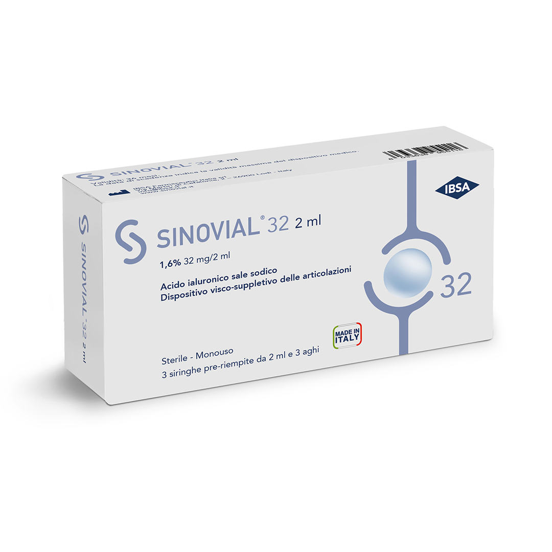 Sinovial Forte - Siringa preriempita a base di Acido Ialuronico sale sodico 1,6% - 32 mg/2 ml - 3 pezzi - 3 siringhe Sinovial Forte - Siringa preriempita a base di Acido Ialuronico sale sodico 1,6% - 32 mg/2 ml - 3 pezzi - 3 siringhe