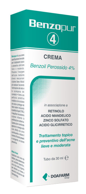 Benzopur 4 Crema Trattamento Acne 30 ml Benzopur 4 Crema Trattamento Acne 30 ml