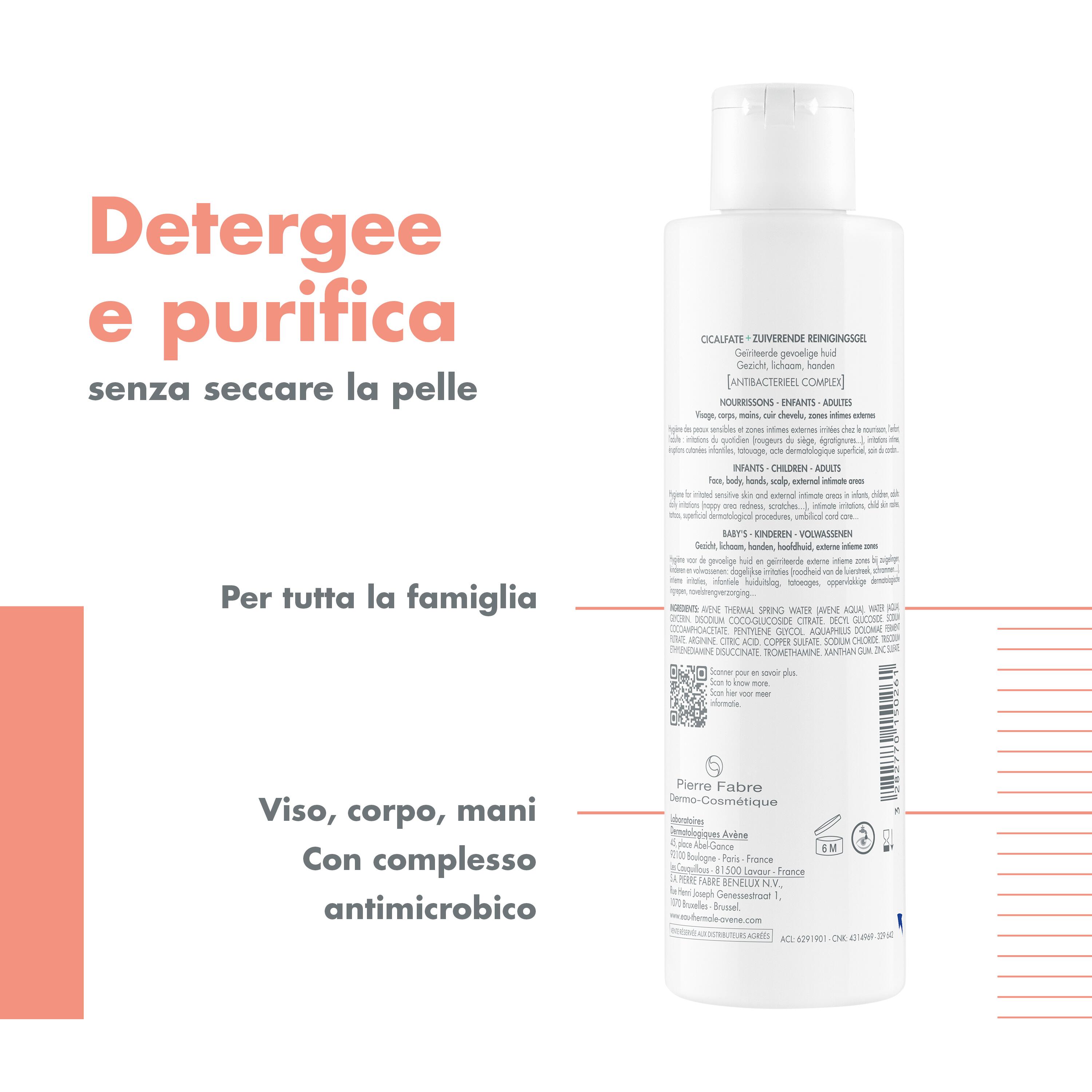 Avène Cicalfate+ - Gel Doccia Detergente Purificante Viso E Corpo 200 ml
