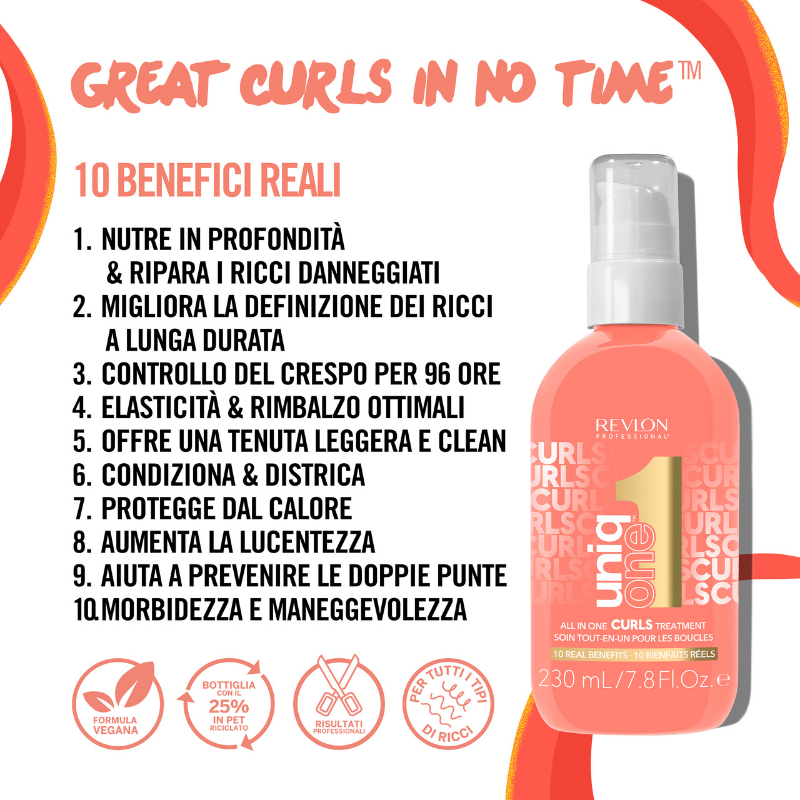 Revlon Professional UniqOne Curls Treatment -  Trattamento Per Capelli Ricci 230 ml