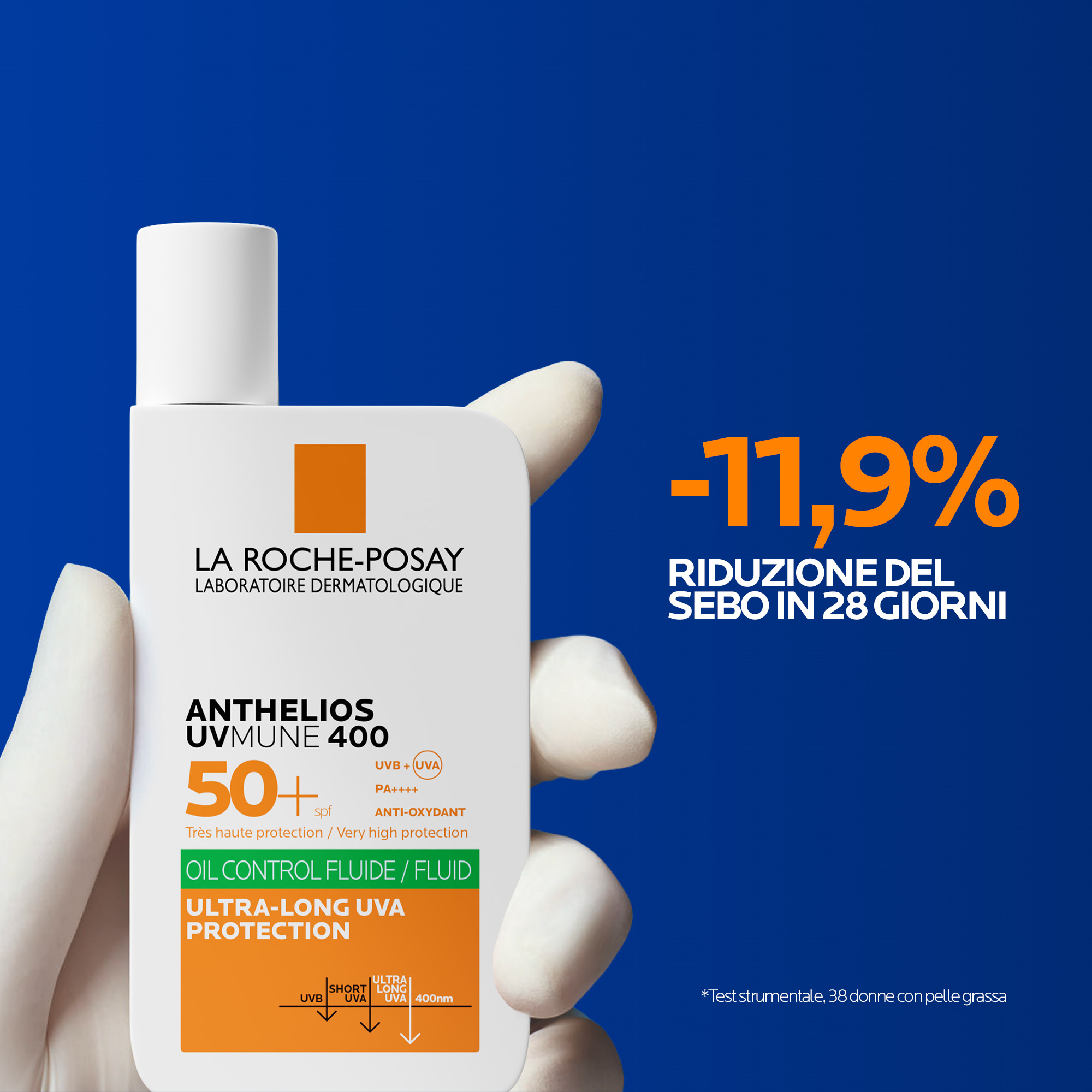 La Roche-Posay Anthelios Uvmune 400 - Fluido Invisibile Per Pelli Grasse SPF50+ Viso 50 ml
