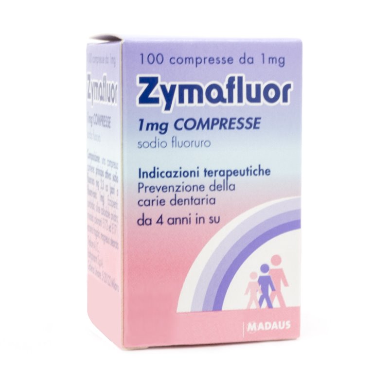 Zymafluor 1 Mg Sodio Fluoruro Prevenzione Carie 100 Compresse 
