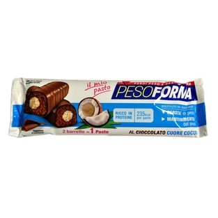 PesoForma Barretta Monopasto al cioccolato con il cuore di cocco - 2 pezzi