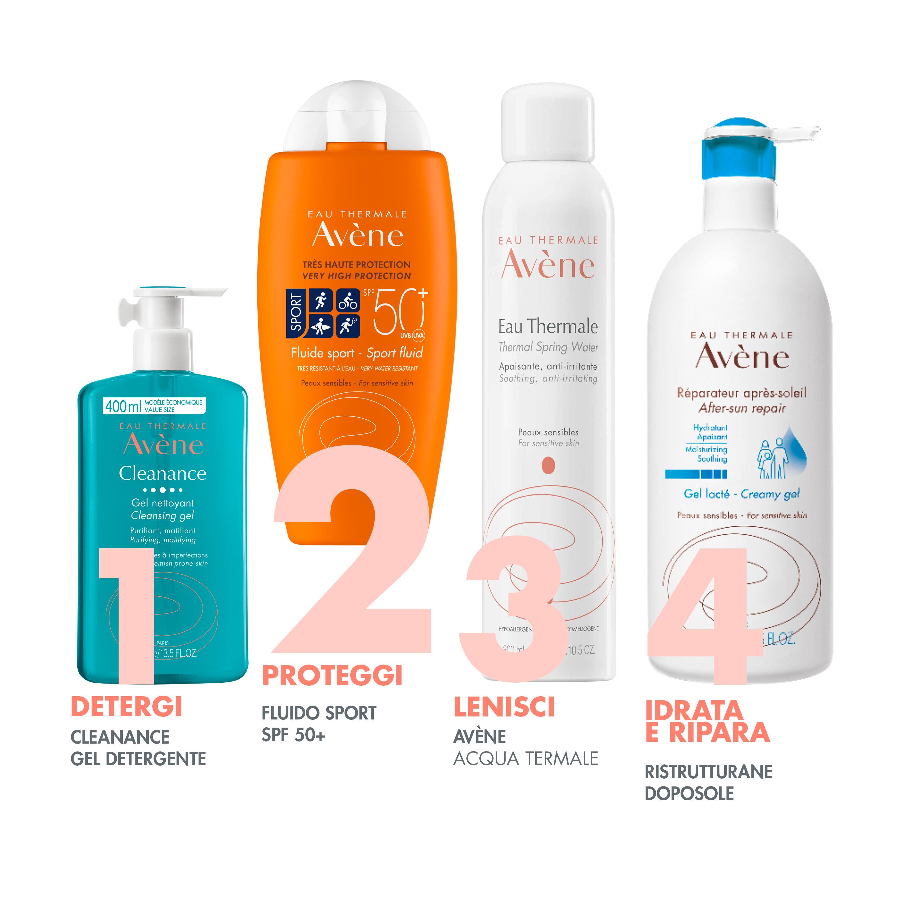 Avène Eau Thermale Fluido Sport SPF50+ - Protezione Solare Viso E Corpo 100 ml