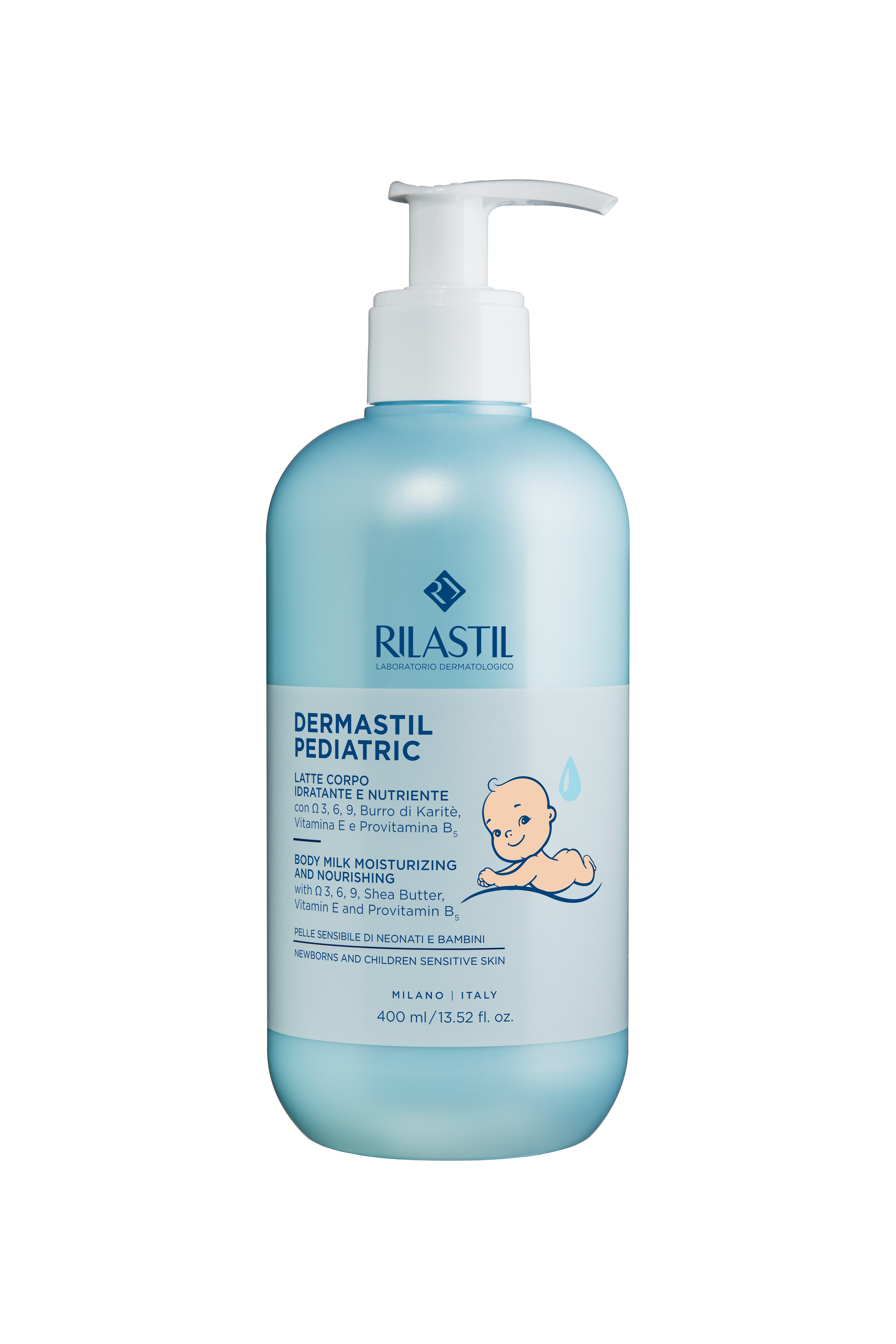 Rilastil Dermastil Pediatric - Latte Corpo Idratante E Nutriente Per Neonati E Bambini 400 ml