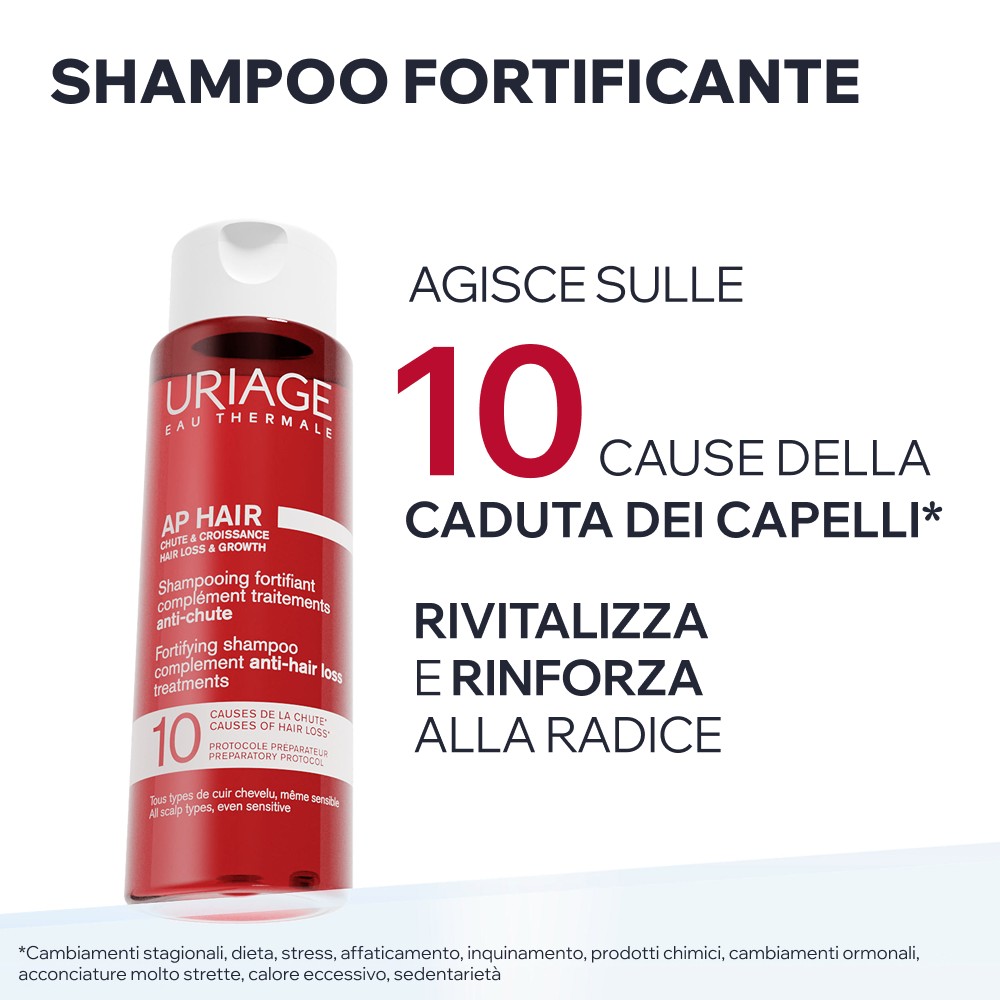 Uriage AP Hair - Shampoo Fortificante Anti-Caduta Per Capelli Fragili 200 ml