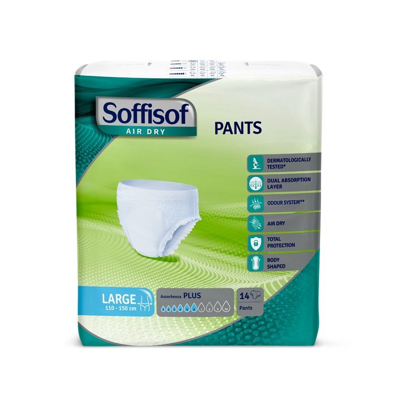 Soffisof Air Dry - Pants Plus - 14 Pannoloni A Mutandina Taglia L
