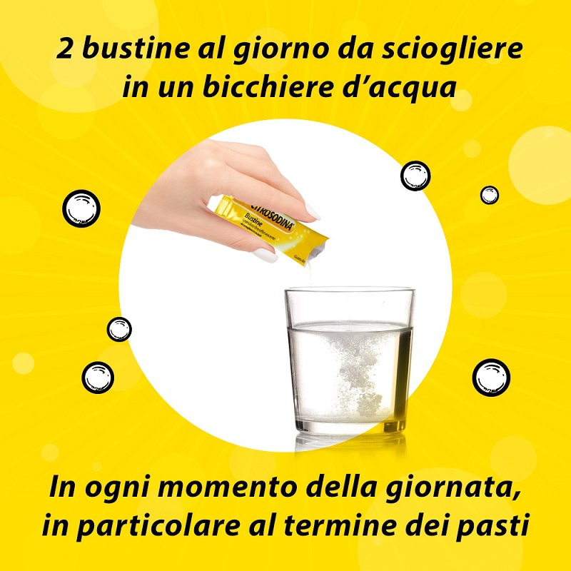 Citrosodina, Integratore di Calcio,  Digestivo per ritrovare la leggerezza dopo i pasti, Senza Zucchero, Gusto Limone, 20 Bustine Effervescenti Citrosodina, Integratore di Calcio,  Digestivo per ritrovare la leggerezza dopo i pasti, Senza Zucchero, Gusto Limone, 20 Bustine Effervescenti