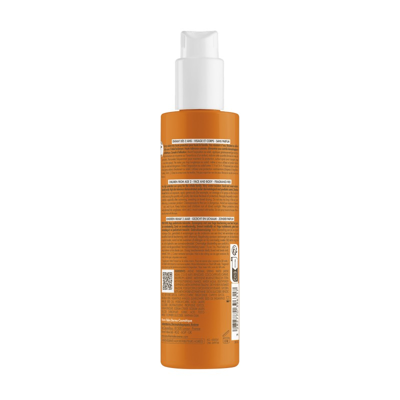 Eau Thermale Avène Spray solare bambino, protezione molto alta SPF 50+, 200 ml