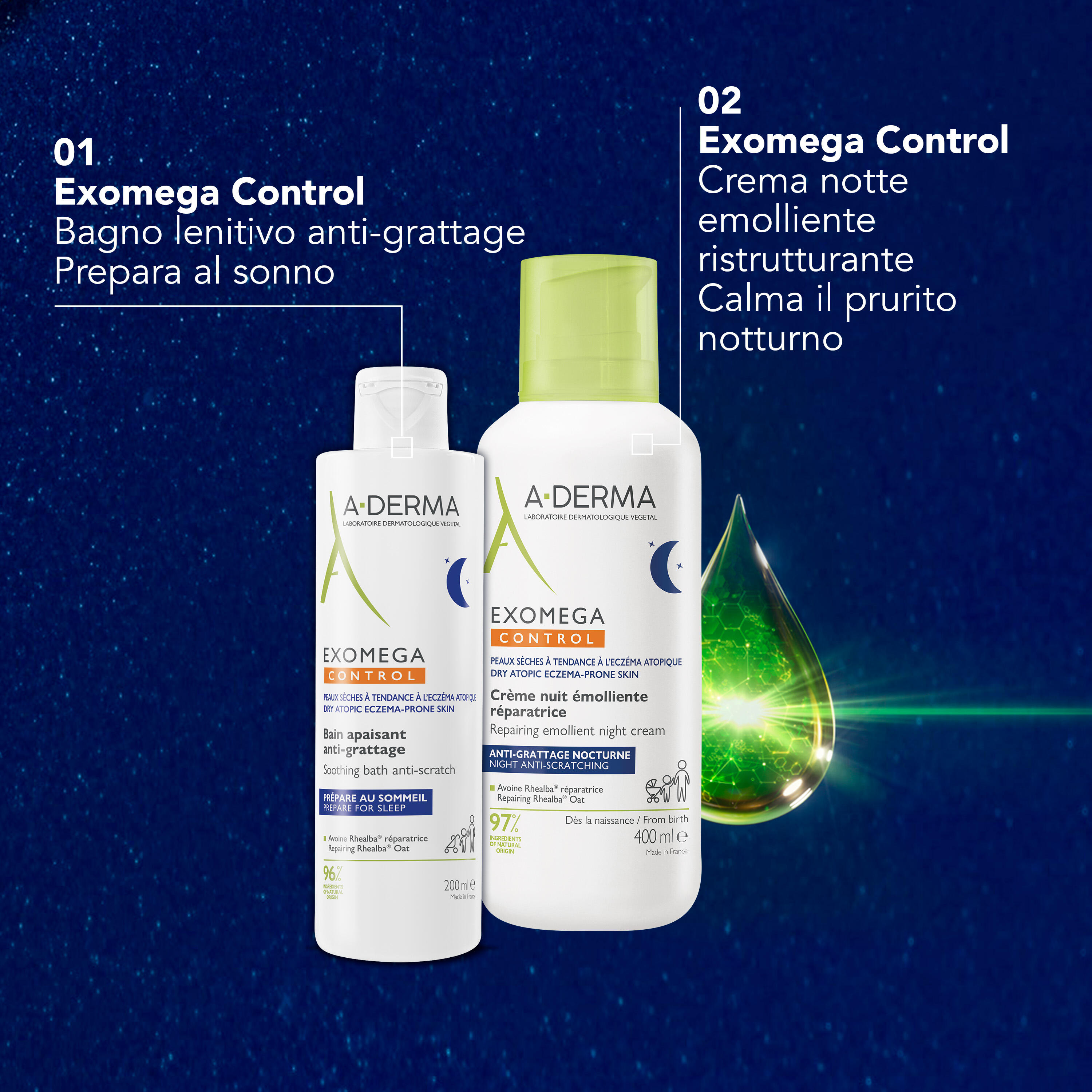 A-Derma Exomega Control - Bagno Lenitivo Anti-Grattage Per Pelle A Tendenza Atopica 200 ml