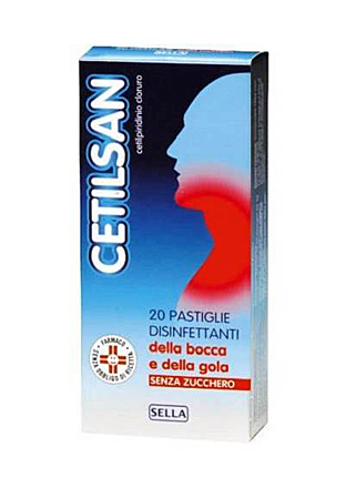 Cetilsan Cetilpiridinio cloruro Antisettico 20 Pastiglie Senza Zucchero