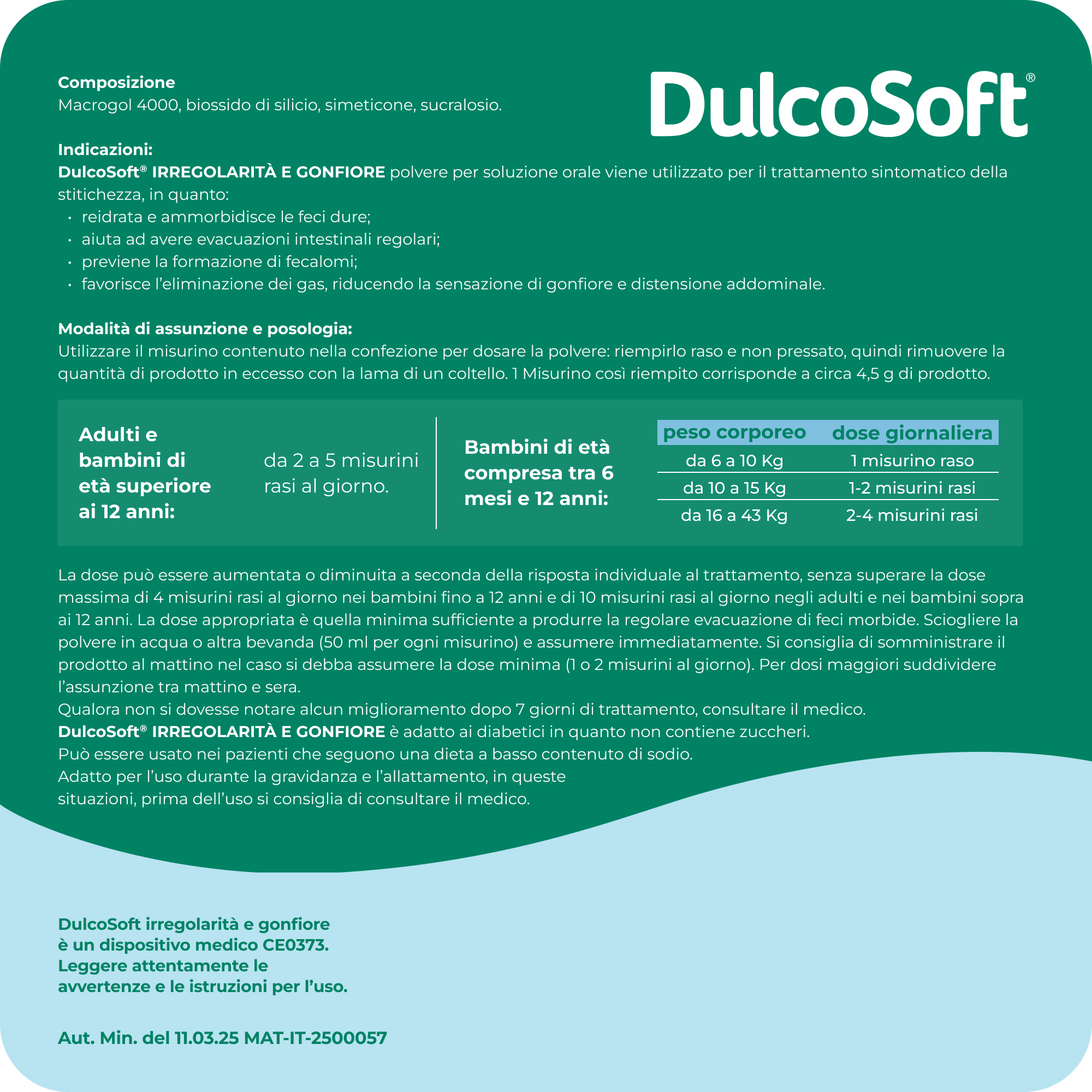 DulcoSoft Irregolarità E Gonfiore Polvere 200 g - Dispositivo Medico Ad Azione Lassativa Delicata