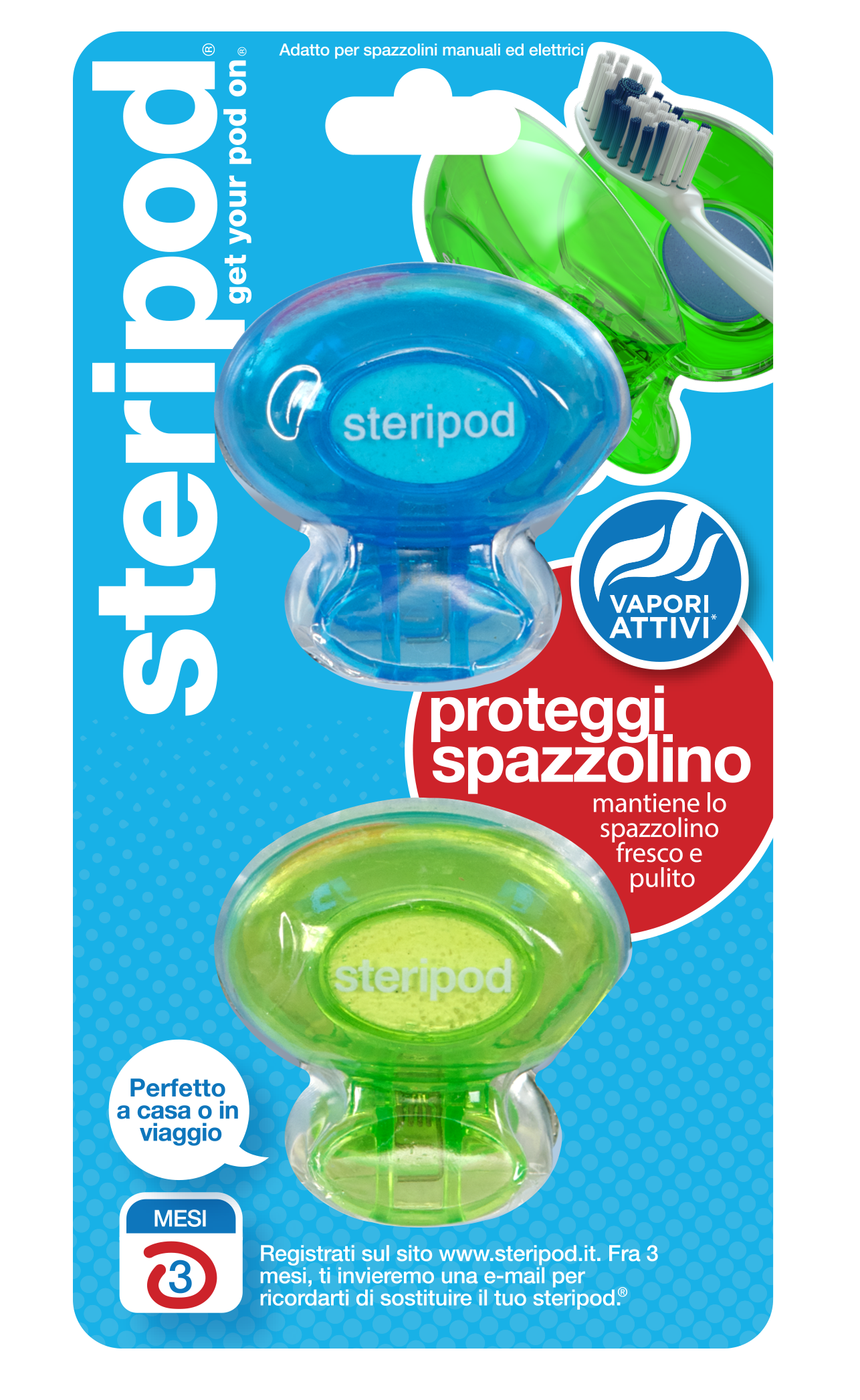 Steripod Proteggi Spazzolino 2 Pezzi Steripod Proteggi Spazzolino 2 Pezzi
