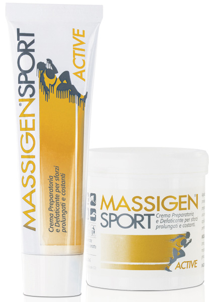 Massigen Sport Active Crema Preparatoria e Defaticante per Sforzi Prolungati e Costanti 100 ml
