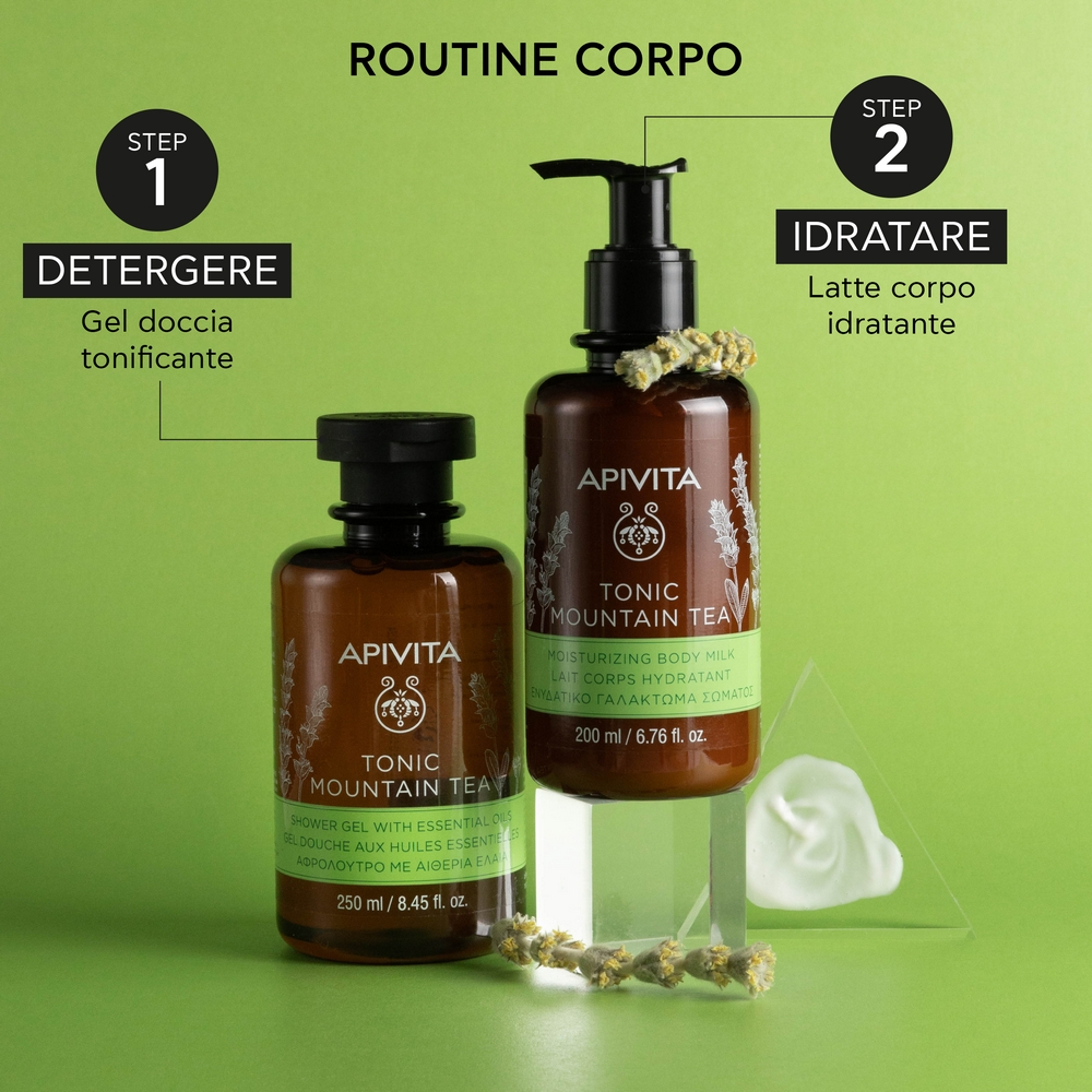 Apivita Latte Corpo Idratante Tonic Mountai Tea al Tè di Montagna 200ml Apivita Latte Corpo Idratante Tonic Mountai Tea al Tè di Montagna 200ml