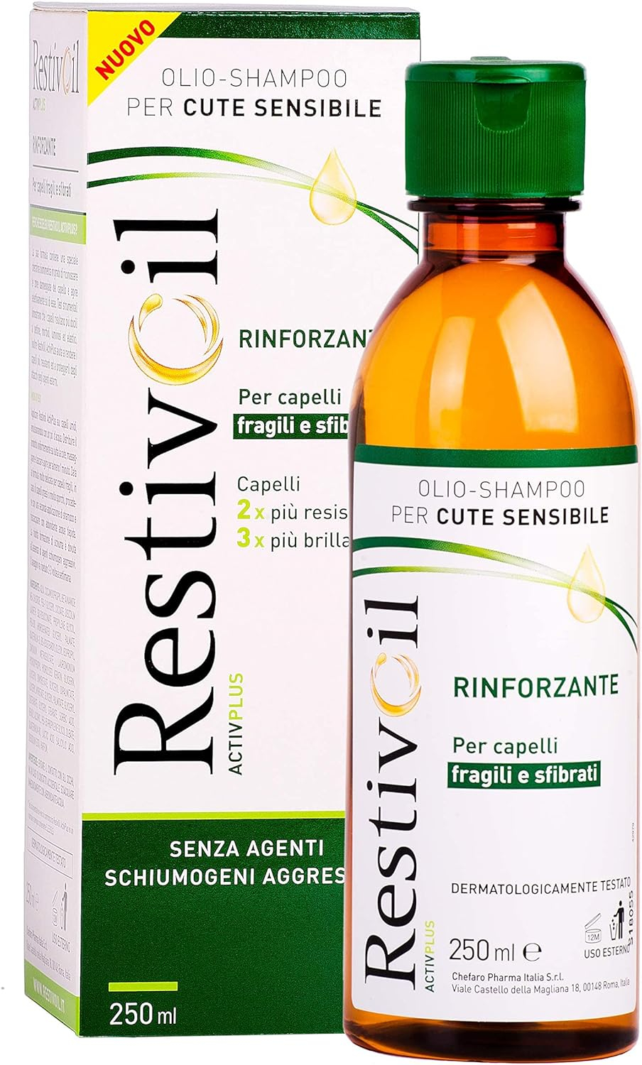 Restivoil Activ Plus Olio Shampoo Rinforzante Capelli Fragili Sfibrati 250 ml