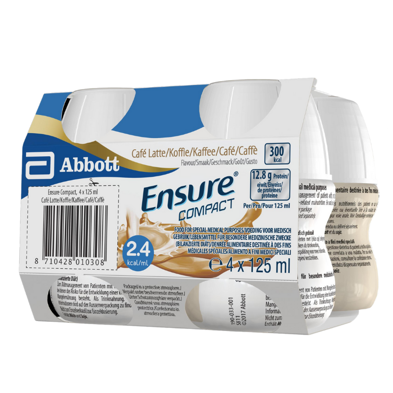 Ensure Compact Alimento a Fini Medici Speciali Ipercalorico e Proteico Caffè 4x125ml Ensure Compact Alimento a Fini Medici Speciali Ipercalorico e Proteico Caffè 4x125ml