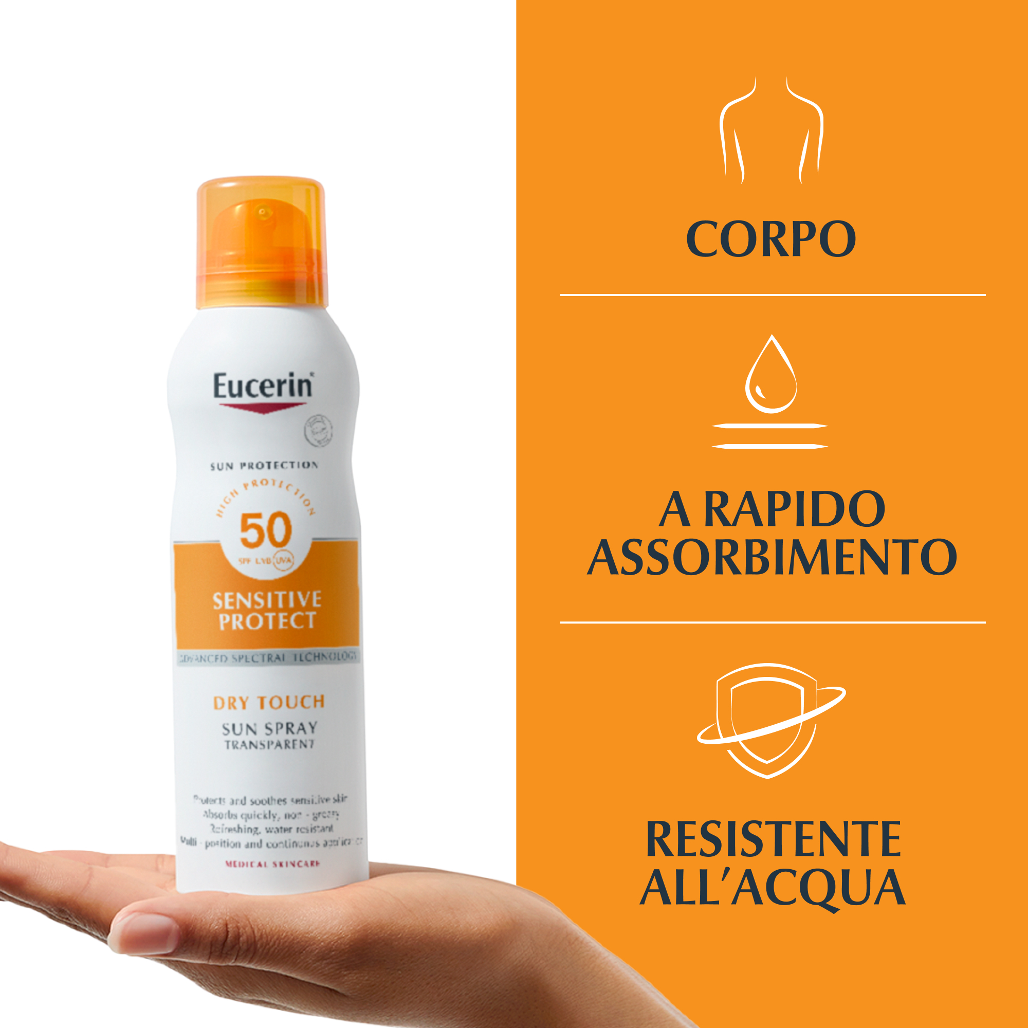 Eucerin Sun Spray Solare Corpo Tocco Secco SPF50 200mL Eucerin Sun Spray Solare Corpo Tocco Secco SPF50 200mL