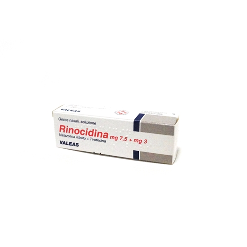 Rinocidina Gocce Nasali 7,5mg + 3mg Nafazolina / Tirotricina 15 ml Rinocidina Gocce Nasali 7,5mg + 3mg Nafazolina / Tirotricina 15 ml