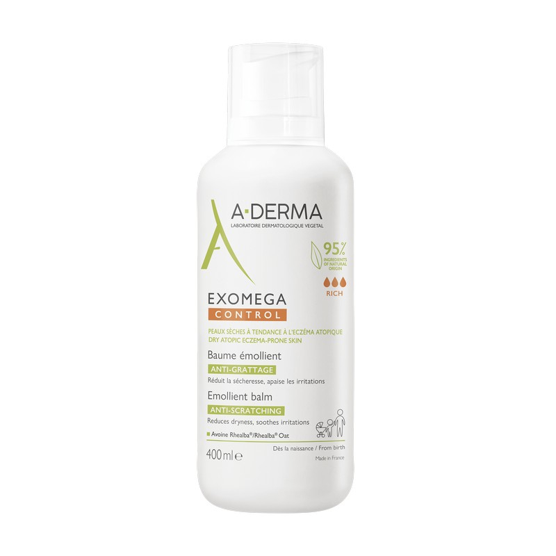 A-DERMA EXOMEGA CONTROL Balsamo Emolliente Anti Grattage 400mL A-DERMA EXOMEGA CONTROL Balsamo Emolliente Anti Grattage 400mL