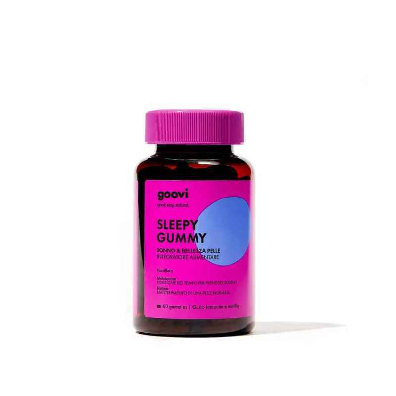 Goovi Sleepy Gummy Sonno & Bellezza Pelle 60 Gummies - Integratore Per Il Sonno Gusto Lampone E Mirtillo