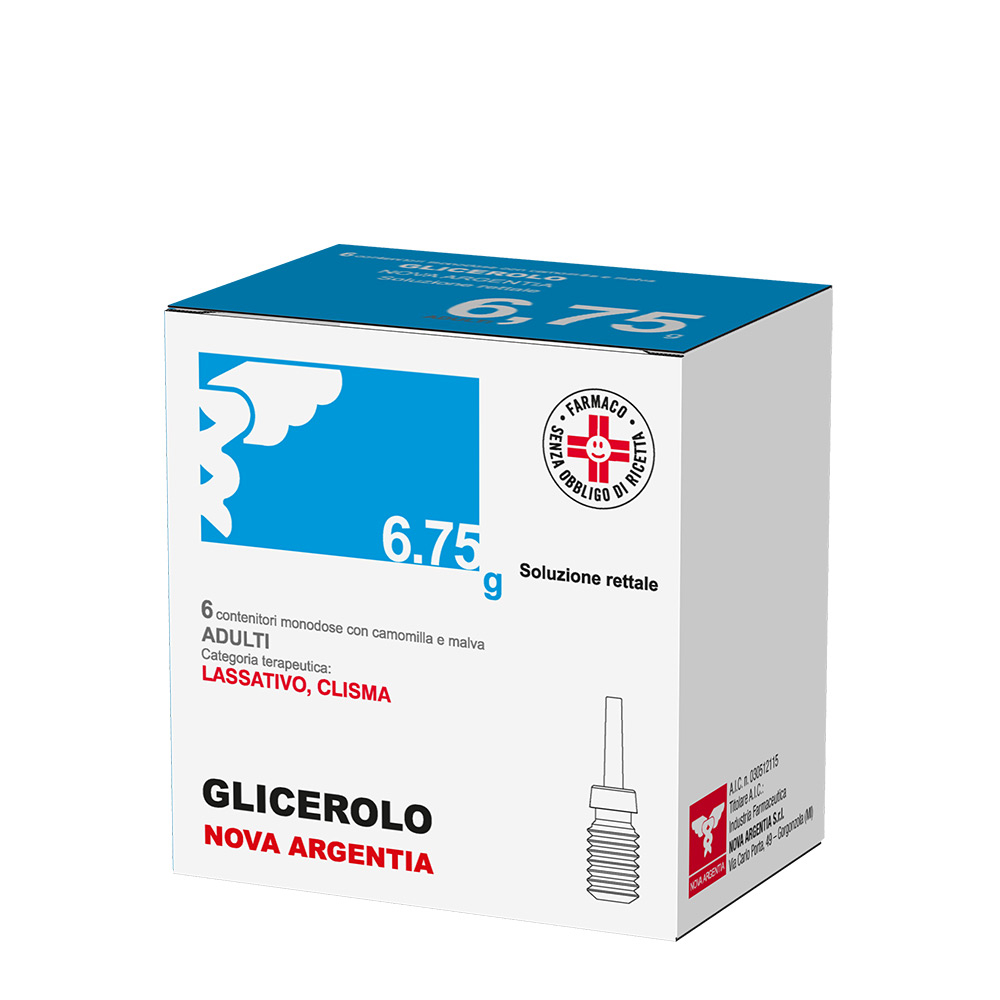 Glicerolo Nova Argentia Adulti 6,75g Soluzione Rettale 6 Monodose con Camomilla e Malva Glicerolo Nova Argentia Adulti 6,75g Soluzione Rettale 6 Monodose con Camomilla e Malva