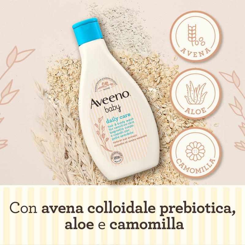 Aveeno Baby Daily Care Bagnetto Corpo e Capelli 250 ml, Shampoo e bagnoschiuma bambini delicato 2in1 Aveeno Baby Daily Care Bagnetto Corpo e Capelli 250 ml, Shampoo e bagnoschiuma bambini delicato 2in1