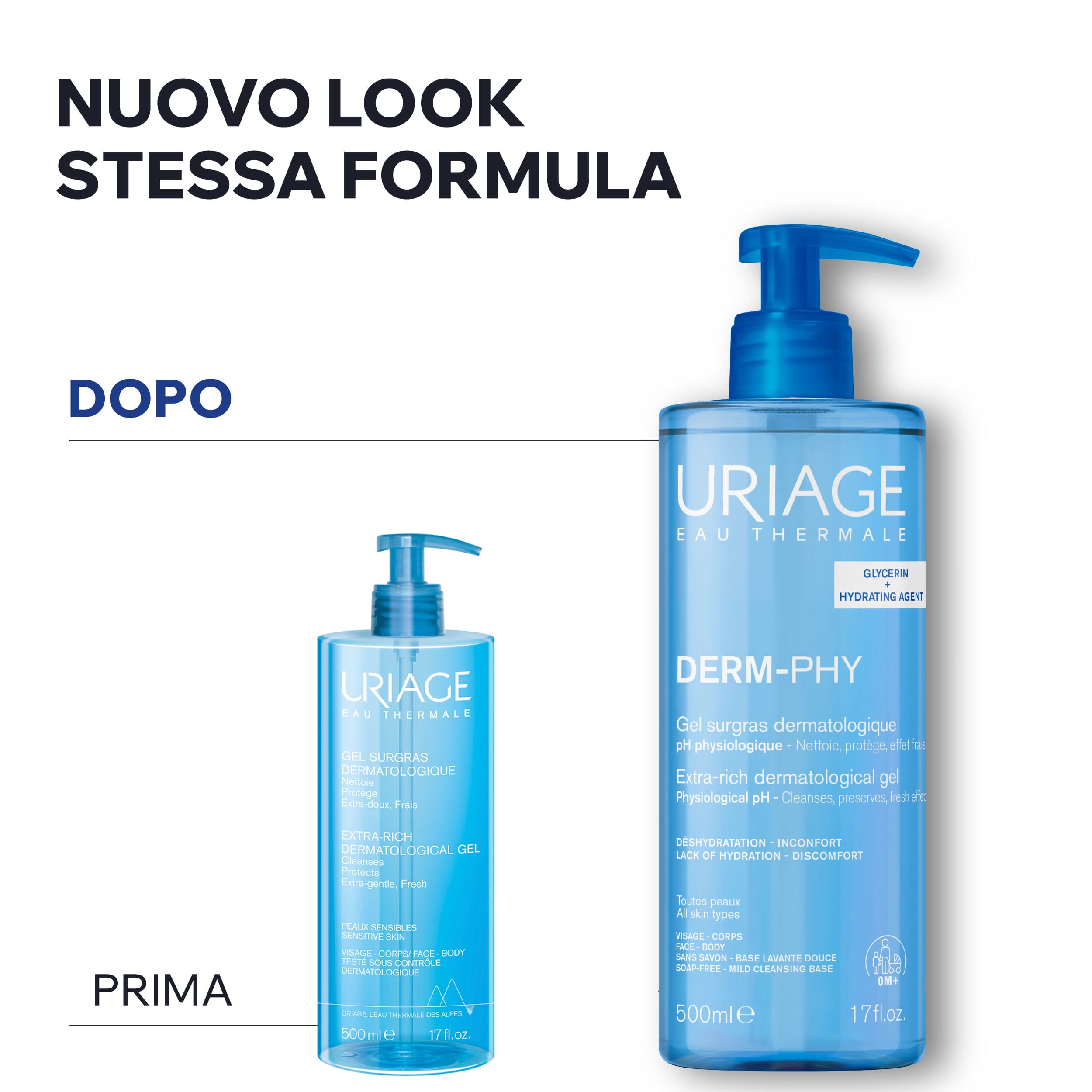Uriage Derm-Phy Gel Doccia Dermatologico Lenitivo E Protettivo Per Pelle Sensibile 1 Litro