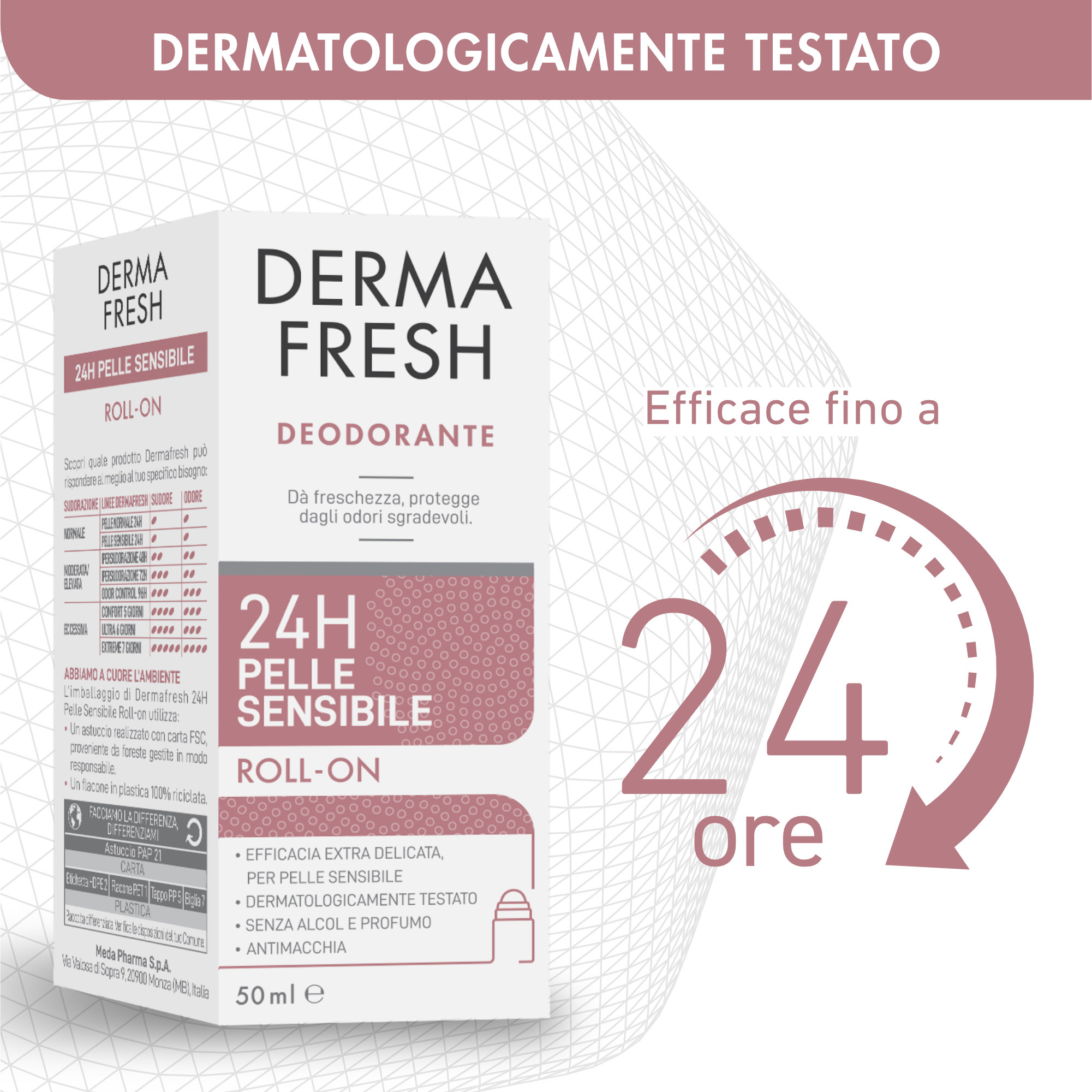 Dermafresh 24H Pelle Sensibile - Deodorante Roll-On 50 ml