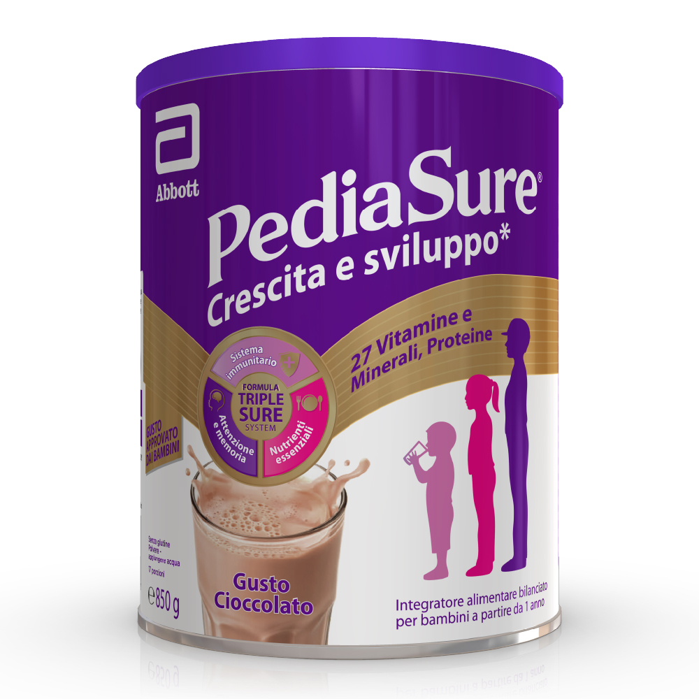 Pediasure Crescita E Sviluppo Integratore Multivitaminico Per Bambini Formato 850g Gusto Cioccolato