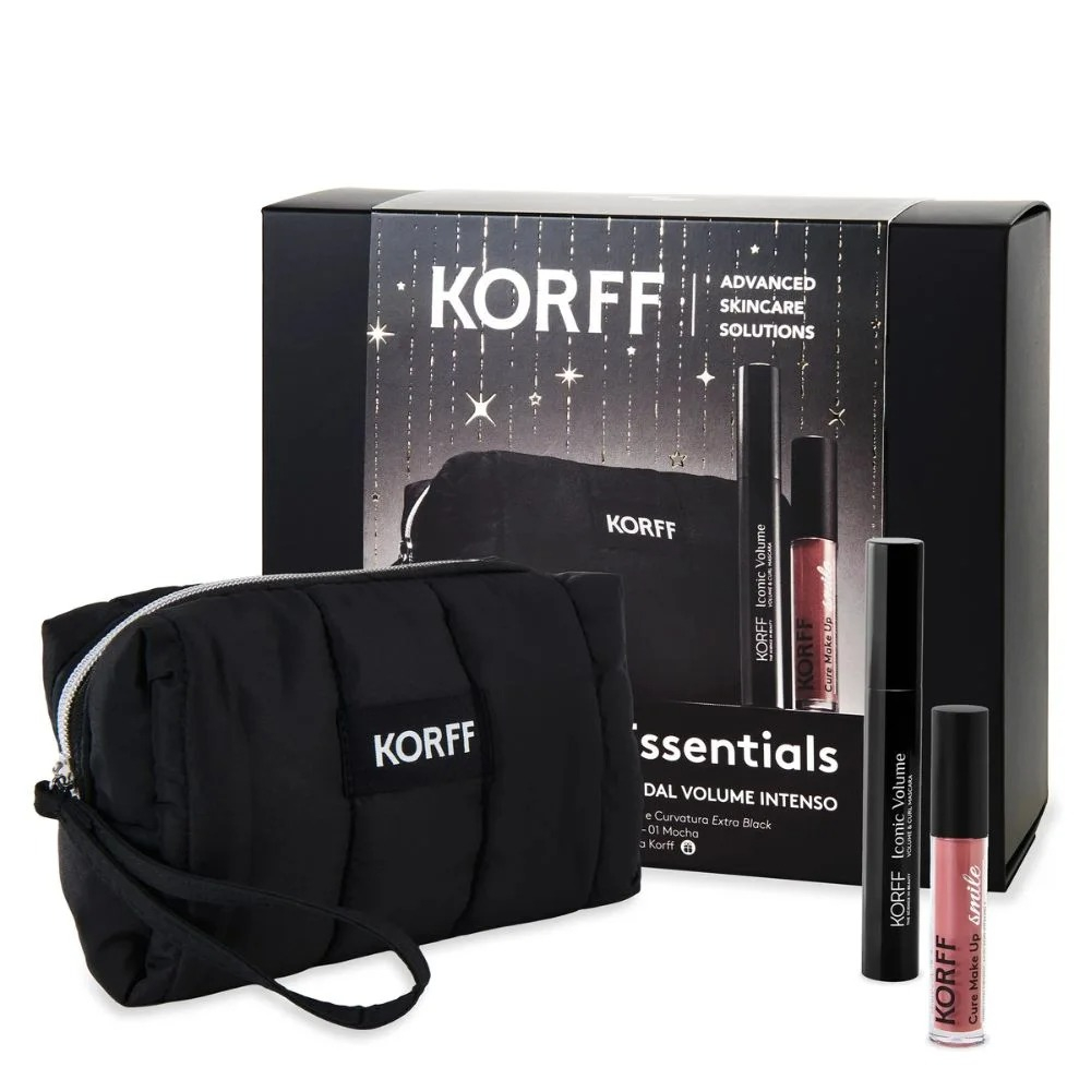 Korff Cofanetto Make-Up Essential Iconic Volume Mascara 9ml + Comfort Lip Gloss 01 Mocha