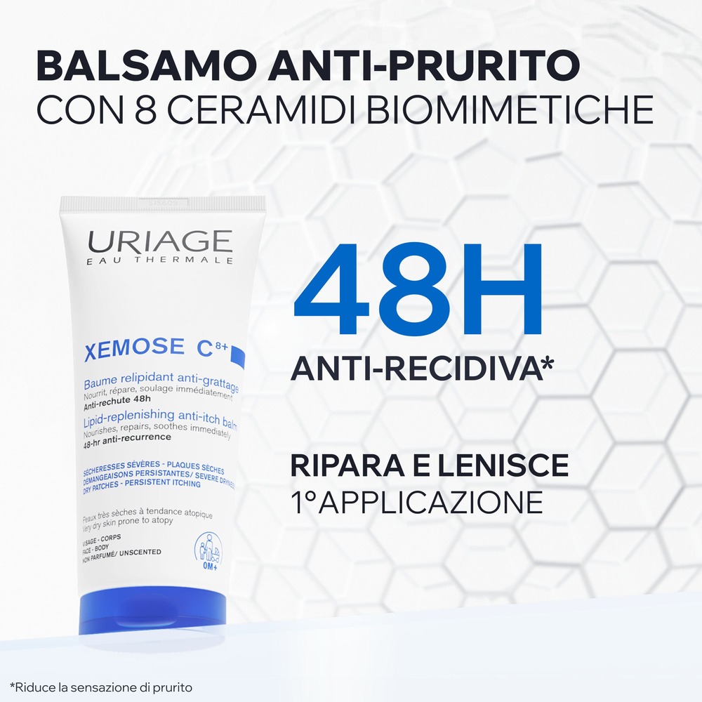 Uriage - Xémose C8+ - Balsamo-Olio Lenitivo Anti-Prurito Viso E Corpo 200 ml