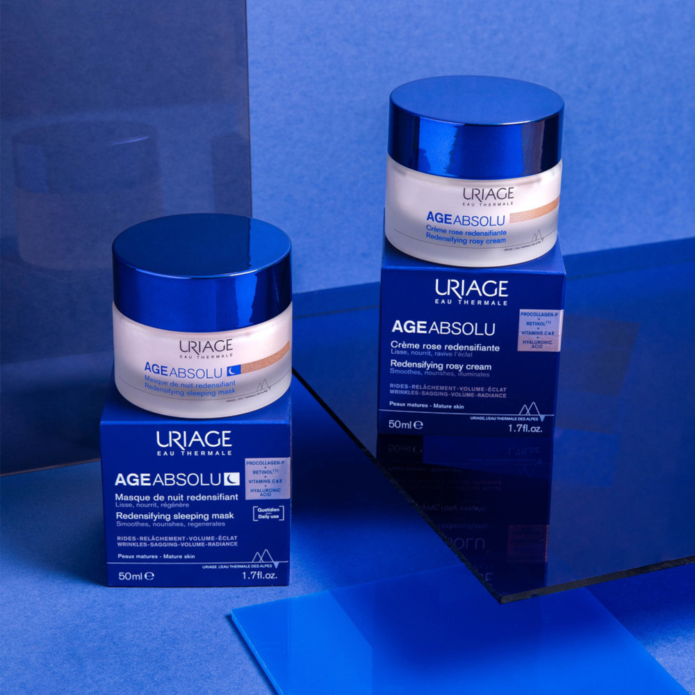 URIAGE AGE ABSOLU Crema antietà antirughe con RETINOLO, ACIDO IALURONICO, VITAMINA C ed E. Booster di Procollagene X6 - 50ml