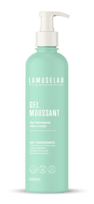 LaMuseLab Sapone Gel Moussant Detergente Viso e Corpo, 500ml