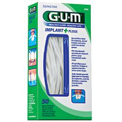 Gum Implant+Floss Filo Interdentale Per Impianti 50 Fili Pretagliati